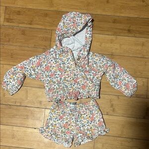 Floral Hooded Two-Piece Set